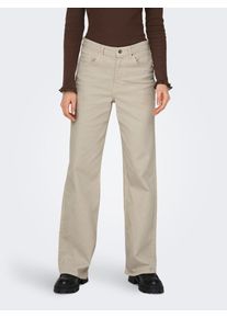 High-waist-Jeans Only "ONLJUICY HW WIDE LEG DNM REA NOOS", Damen, Gr. 29, L&auml;nge 32, ecru, Denim/Jeans, Obermaterial: 99% Baumwolle, 1% Elasthan, unifarben, regular fit normal, Jeans High-waist-Jeans