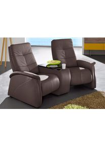 2-Sitzer exxpo - SOFA FASHION "Tivoli, Kinosofa, bequem", braun (schoko), B:207cm H:109cm T:97cm, NaturLeder;Luxus-Microfaser, &raquo;Aqua Clean&laquo; (50% Polyester, 35% Polyacryl, 15% Polyamid);Softlux-Kunstleder, Sofas, 2-Sitzer, mit Relaxfunktion, integrierter Tischablage und Stauraumfach