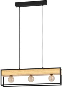 Eglo H&auml;ngeleuchte "LIBERTAD 1", braun (schwarz, braun), H: 110cm, 1 Stk., Leuchten, H&auml;ngeleuchte in schwarz und braun aus Stahl, Holz - exkl. E27 - 40W, H&auml;ngeleuchte