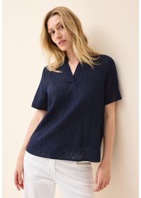 Hemdbluse Cecil, Damen, Gr. S (38), urban navy blau, Obermaterial: 75% Viskose, 25% Polyester, Strukturmuster, regular fit taillenbedeckt, Blusen Hemdbluse, mit leichtem Struktur Muster