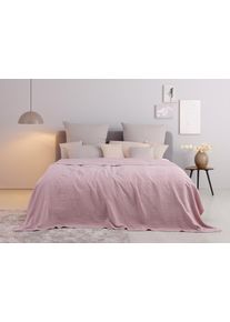 Tagesdecke OTTO HOME "Mira", rosa (ros&eacute;), B:150cm L:250cm, Baumwolle, Tagesdecken, Tagesdecke, leichte Tagesdecke aus 100% Baumwolle, uni &Uuml;berwurf, ohne F&uuml;llung