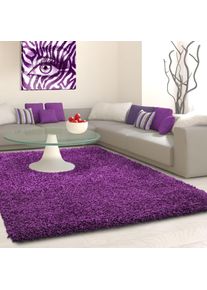 Hochflor-Teppich Ayyildiz Teppiche "Life Shaggy 1500", lila, B:80cm H:30mm L:150cm, Kunstfaser, Teppiche, Hochflor-Teppich, Langflor, uni, gro&szlig;e Farbauswahl, robust, auch als L&auml;ufer und in rund
