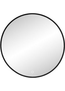 Spiegelpaneel Welltime "SALVADA, Spiegel mit dimmbarer Beleuchtung, Touchschalter", schwarz, B:80cm H:80cm T:3cm &Oslash;:80cm, Spiegel, Spiegelpaneel