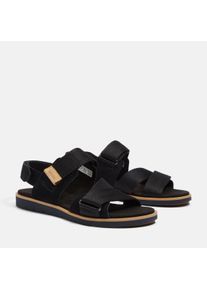 Sandale Timberland "ADLEY SHORE BACKSTRAP SANDAL", Damen, Gr. 39, schwarz (blk suede), Leder, Synthetik, Schuhe Sandale