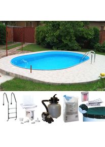 Ovalpool Konifera "LANZAROTE 4", wei&szlig;, B:350cm H:120cm L:700cm, Schwimmbecken, Ovalpool, f&uuml;r den Volleinbau, in verschiedenen Gr&ouml;&szlig;en erh&auml;ltlich
