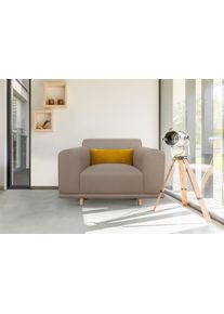 Loveseat OTTO HOME "Maroon Sessel", beige, B:125cm H:82cm T:96cm, Struktur grob ( 100% POLYPROPYLEN;Struktur fein ( 100% Polyester);Struktur (100% Polyester), Sessel, Loveseat, in skandinavischem Design, mit losem Kissen