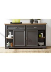 Sideboard Innostyle "Jasmin", grau (graphitfarben, eichefarben), B:171cm H:102cm T:48cm, Holzwerkstoff, MDF, Sideboards, Sideboard, Breite 171 cm, 2 Holzt&uuml;ren, 2 Schubk&auml;sten, 4 offene F&auml;chere