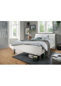 Futonbett Wiemann "Monaco, 4-fache Liegeh&ouml;henverstellung", wei&szlig; (wei&szlig;, leisten in chrom), B:169cm L:218cm, Betten, Futonbett, mit stilvollem Holzkopfteil, Made in Germany