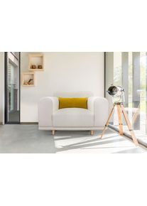 Loveseat OTTO HOME "Maroon Sessel", beige, B:125cm H:82cm T:96cm, Struktur grob ( 100% POLYPROPYLEN;Struktur fein ( 100% Polyester);Struktur (100% Polyester), Sessel, Loveseat, in skandinavischem Design, mit losem Kissen