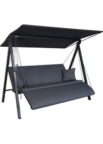 Hollywoodschaukel "Lounge Zip anthrazit", grau (dunkelgrau), B:210cm H:160cm T:145cm, Obermaterial: 100% Polyacryl, Angerer FREIZEITM&Ouml;BEL, Hollywoodschaukeln, Hollywoodschaukel, wetterfest