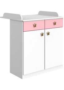 Wickelkommode wimex "Cindy2", rosa (wei&szlig;, ros&eacute;), B:91cm H:101cm T:75cm, Holzwerkstoff, Wickelkommoden, Wickelkommode, umbauf&auml;hig zur Kommode