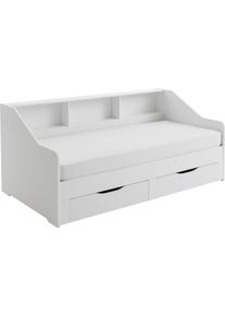 Stauraumbett Relita "Rene", wei&szlig;, B:112,9cm L:205,6cm, Betten, Stauraumbett, ausziehbarer Unterbau und 2 Schubladen. Lieferung ohne Matratze