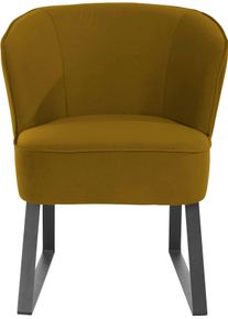 Sessel exxpo - SOFA FASHION "Americano, Loungesessel", gelb (mustard), B:66cm H:80cm T:69cm, Sessel, Sessel, mit Keder und Metallf&uuml;&szlig;en, Bezug in verschiedenen Qualit&auml;ten, 1 Stck.