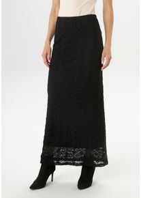 Maxirock Aniston SELECTED, Damen, Gr. 42, schwarz, Spitze, Obermaterial: 95% Polyester, 5% Elasthan. Futter: 100% Polyester, gebl&uuml;mt, unifarben, eng kn&ouml;chelfrei, R&ouml;cke Maxirock, mit elastischer, floraler Spitze