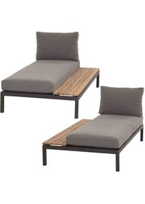 Garten-Essgruppe siena GARDEN "Alvida", grau (anthrazit, schwarz, anthrazit), Aluminium, Sitzm&ouml;bel-Sets, Garten-Essgruppe