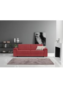 Schlafsofa Egoitaliano "Cecilia, modern & elegant, erstklassiger Sitzkomfort, Dauerschl&auml;fer", rot (marsala), B:234cm H:85cm T:102cm, Luxus-Micofaser Lederoptik (100% Polyester) ist ein neues technisches Gewebe mit einem visuellen und taktilen Aspekt, der dem Nubuk sehr nahe kommt, mit innovativen Eigenschaften. Seine au&szlig;erordentliche Weichheit kommt von einem exklusiven Produktionsprozess, der Unr