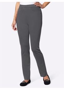 Schlupfhose Classic Basics, Damen, Gr. 48, Normalgr&ouml;&szlig;en, grau (anthrazit), 59% Baumwolle, 30% Polyester, 11% Elasthan, unifarben, lang, Hosen Schlupfhose