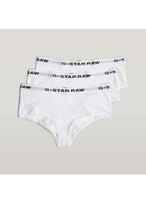G-Star Raw Hipster G-STAR, Damen, Gr. L, 3 Stk., Jersey, wei&szlig;, Jersey, Obermaterial: 95% Baumwolle, 5% Elasthan, Unterhosen Hipster