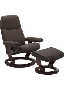 Relaxsessel stressless "Consul", braun (braun batick), B:85cm H:100cm T:77cm, Leder BATICK: BATICK ist ein leicht korrigiertes, durchgef&auml;rbtes und genarbtes M&ouml;belleder, bei dem die meisten Unebenheiten und Spuren in der Regel entfernt wurden.;Leder PALOMA: PALOMA ist ein durchgef&auml;rbtes Semianilin-M&ouml;belleder mit nat&uuml;rlicher Narbung.;ROHLEDER Stoff Q2 FARON: Ein fester zuverl&auml;ssiger Boucl&eacute; mit einem