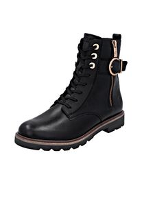 Schn&uuml;rstiefelette Remonte, Damen, Gr. 43, w&auml;rmend, schwarz, Leder, Lederimitat, Schuhe Schn&uuml;rstiefelette, Schn&uuml;rboots, Casual-Stiefelette, Blockabsatz, mit gro&szlig;er Zierschlie&szlig;e