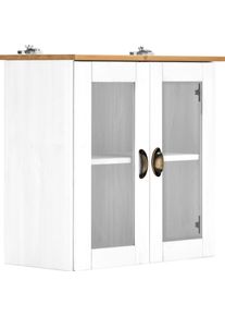 H&auml;ngeschrank Home Affaire "Oslo", wei&szlig; (wei&szlig;, honig), B:60cm H:58cm T:30cm, Massivholz, Schr&auml;nke, H&auml;ngeschrank