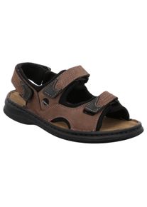 Sandale Josef Seibel "FRANKLYN", Herren, Gr. 47, braun, Mesh, Nubukleder, Schuhe Sandale, Sommerschuh, Klettschuh, Freizeitsandale, mit Kontrastn&auml;hten