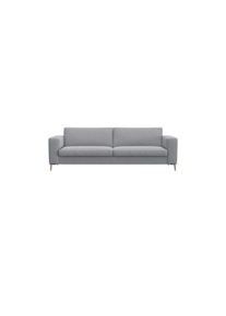3-Sitzer FLEXLUX "Fiore, super Sitzkomfort durch Kaltschaum im Sitz", grau (sophisto gre), B:229cm H:85cm T:92cm, 100% Polyester, Sofas, 3-Sitzer, breite Armlehnen, F&uuml;&szlig;e Alu+ Eiche