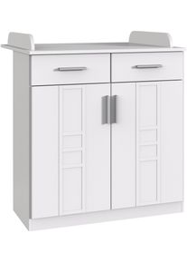 Wickelkommode wimex "Borkum", wei&szlig; (wei&szlig;, wei&szlig;), B:91cm H:101cm T:75cm, Holzwerkstoff, Wickelkommoden, Wickelkommode, umbaubar zur Kommode