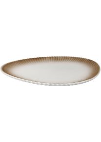 Dekoschale Goebel "Schale Raindrop", beige (sand), B:29cm H:3,5cm T:33,5cm, Porzellan, Dekoschalen, Dekoschale