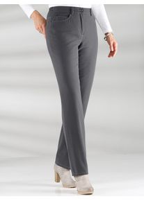 Thermohose COSMA, Damen, Gr. 24, Kurzgr&ouml;&szlig;en, grau, 55% Polyester, 45% Baumwolle, unifarben, lang, Hosen Thermohose