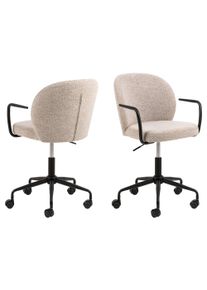 Schreibtischstuhl ACTONA GROUP "Patricia", , matt schwarz, matt schwarz, beige, B:59cm H:93,5cm T:50cm, Stoff, St&uuml;hle, Schreibtischstuhl, Schreibtischstuhl, beige 60, 5 Stern Gestell, mit drehfunktion