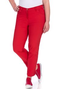 Chinohose KjBRAND "Betty Chino", Damen, Gr. 42 (21), K-Gr, rot, Web, Obermaterial: 60% Baumwolle, 37% Polyamid, 3% Elasthan, bequem kn&ouml;chellang, Hosen Chinohose, mit Komfortbund
