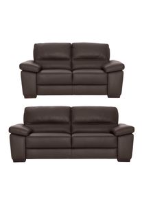 Polstergarnitur Calia italia "Gaia, hochwertige Garnitur aus 2-Sitzer und 3-Sitzer, edles Design", braun, Leder BULL, Leder SORRENTO - 100% Leder;Leder BULL - 100% Leder, Sitzm&ouml;bel-Sets, Polstergarnitur, Ledergarnitur, in zwei hochwertigen Lederqualit&auml;ten