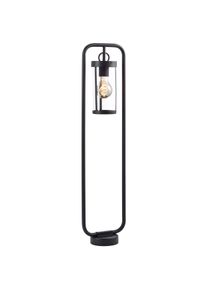 Au&szlig;en-Stehlampe Brilliant "Sidney", schwarz (schwarz, transparent), B:20cm H:85cm T:12cm, Leuchten, Au&szlig;en-Stehlampe, Au&szlig;enstandleuchte, 85 cm, Laterne, E27, Metall/Glas, schwarz