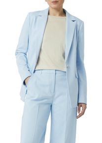 Jackenblazer comma, Damen, Gr. 34, blau (canal blau), Web, Obermaterial: 51% Baumwolle, 46% Polyester, 3% Elasthan, unifarben, tailliert taillenbedeckt, gerader Abschluss, Blazer Jackenblazer, mit Reverskragen