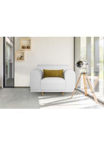 Loveseat OTTO HOME "Maroon Sessel", beige (natur), B:125cm H:82cm T:96cm, 89% Polyester/9% Rayon/3% Nylon, Sessel, Loveseat, in skandinavischem Design, mit losem Kissen
