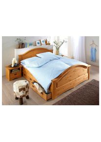 Massivholzbett OTTO HOME "Konrad, hohe Belastbarkeit FSC zertifiziertes Massivholz", beige (natur), B:180cm L:200cm, Betten, Massivholzbett, aus massivem Kiefernholz, FSC-zertifiziert, INKLUSIVE Rollrost