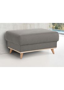 Hocker Home Affaire "Edina", grau, B:90cm H:46cm T:65cm, Webstoff (100% Polyester);Baumwollmix (50% Baumwolle, 50% Polyester);Baumwollmix (50% Baumwolle, 50% Polyester), Hocker, Hocker, auch in Baumwollmix-Bezug, im skandinavischem Stol