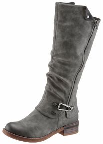 Winterstiefel Rieker, Damen, Gr. 38, Varioschaft, grau, Nubuklederimitat, used, Schuhe Winterstiefel, Langschaftstiefel, Warmfutter, mit Rieker TEX Membran