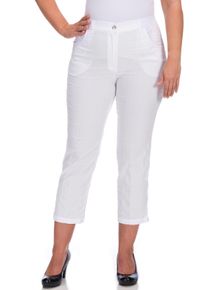 7/8-Hose KjBRAND "BEA 7/8", Damen, Gr. 54, N-Gr, wei&szlig;, Web, Obermaterial: 47% Baumwolle, 45% Polyester, 6% Viskose, 2% Elasthan, figurumspielend 7/8-L&auml;nge, Hosen 7/8-Hose, b&uuml;gelfrei