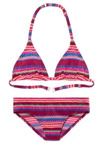 Triangel-Bikini Buffalo "Lux Kids", M&auml;dchen, Gr. 146/152, N-Gr, rot (bordeaux), Polyamid, bedruckt, gemustert, Bikini-Sets Triangel-Bikini, mit abstraktem Druck