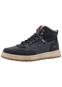 Winterboots Mustang Shoes "Puno", Herren, Gr. 44, navy, Lederimitat, Textil, Basic, Schuhe Winterboots, High Top Sneaker, Schn&uuml;rboots mit Warmfutter