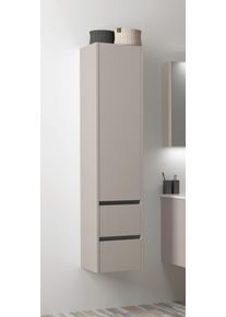 Hochschrank Welltime "Urban", grau (kashmir grau), B:35cm H:160cm T:35cm, FSC-zertifizierter Holzwerkstoff, Schr&auml;nke, Hochschrank, Schubladen mit Softclose, Glaseinlegeb&ouml;den, Schubladenfront geriffelt