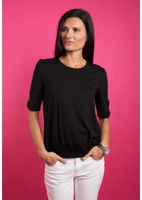 Rundhalsshirt Seidel Moden, Damen, Gr. 52, schwarz (schwarz,99), Jersey, Obermaterial: 95% Viskose, 5% Elasthan, Rundhals, mit Cut Outs, Shirts Rundhalsshirt, mit Cut-Out Details, MADE IN GERMANY, Topseller