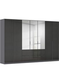 Dreht&uuml;renschrank OTTO HOME "Kleiderschrank Schrank Garderobe AGORDO mit Dekor- oder Hochglanzfront", grau (graumetallic, hochglanz effektgrau), B:315cm H:210cm T:54cm, Holzwerkstoff, Schr&auml;nke, Dreht&uuml;renschrank, mit Au&szlig;enschubk&auml;sten, in 7 Breiten und 2 H&ouml;hen MADE IN GERMANY