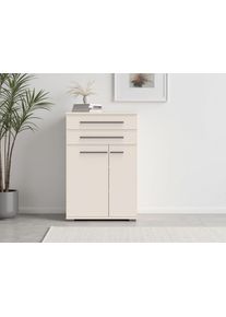 Schuhschrank OTTO HOME "Opera, Schuhkommode, Schuhregal", beige (kaschmirfarbe), B:76cm H:117cm T:36cm, Holzwerkstoff, Kunststoff, MDF, Metall, Schr&auml;nke, Schuhschrank, UV-lackiert, hochwertige Beschl&auml;ge, Soft-Close Funktion