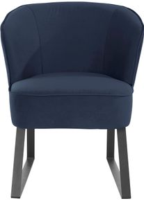 Sessel exxpo - SOFA FASHION "Americano, Loungesessel", blau (navy), B:66cm H:80cm T:69cm, Sessel, Sessel, mit Keder und Metallf&uuml;&szlig;en, Bezug in verschiedenen Qualit&auml;ten, 1 Stck.