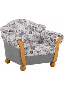 Sessel Home Affaire "Milano, bequemer Loungesessel, Landhaus-Stil, Holz-Chatosen und -F&uuml;&szlig;e", lila (hellgrau, flieder gebl&uuml;mt), B:102cm H:83cm T:81cm, Chenille (70% Polyacryl, 30% Polyester) auf Korpus und Zierkissen, Sitz und R&uuml;cken im Blumenmuster &raquo;Paradise&laquo; (100% Polyester);Chenille (70% Polyacryl, 30% Polyester), Sessel, Sessel
