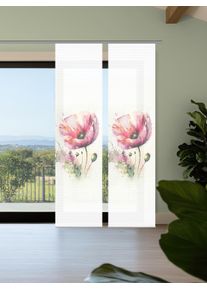 Schiebegardine HOME IN GREEN "MELIORA", rosa (rose), B:60cm H:245cm, Polyester, Gardinen, Schiebegardine, Bambusoptik, SET, recycelt, Digitaldruck