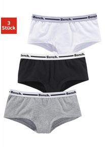 Panty Bench., M&auml;dchen, Gr. 170/176, 3 Stk., schwarz-wei&szlig; (grau, meliert, schwarz, wei&szlig;), Jersey, Obermaterial: 90% Baumwolle, 10% Elasthan (LYCRA), meliert, unifarben, k&ouml;rpernah, Unterhosen Panty, mit Logo Webbund, Topseller